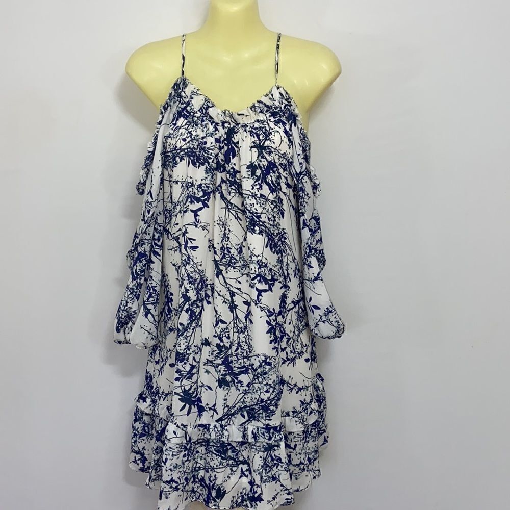 Parker Dress"WHITE THICKET" Dress Tunic Top Cold Shoulder Loose Fitting… - Picture 6 of 9